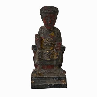 Vintage Chinese Wooden Carved Home Guardian Deity Figure ws1855E 