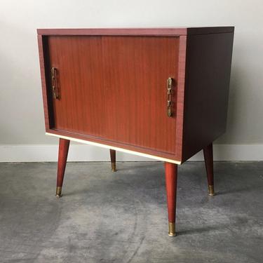 vintage mid century modern record cabinet.