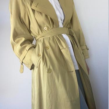 vintage lime green belted rain trench jacket size US 10 