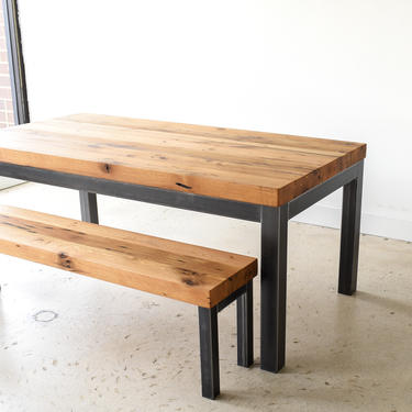 3&amp;quot; Thick Reclaimed Wood Kitchen Table / Industrial Dining Table 