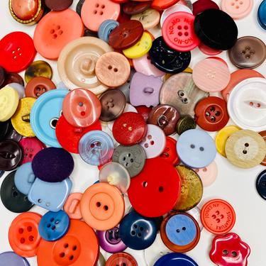 Vintage Colorful Plastic Buttons of all Sizes 