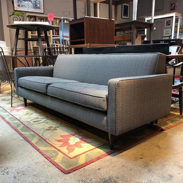                   Fabulous Room and Board Midcentury Modern houndstooth Sofa! Only $625!!! 85&rdquo; Long,
