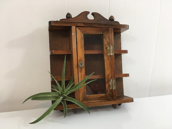 Vintage Mini Curio Cabinet Wall Hanging Collection Display
