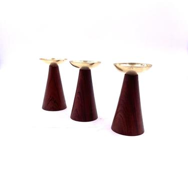 Danish Modern Rare Set of 3 Candle Hoders by Hans Agne Jakobsson Ahus