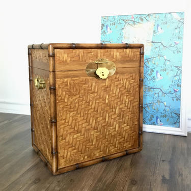 Vintage Faux Bamboo Trunk - Tall Size - Storage, Side Table, Tropical Decor, Caribbean, Colonial, Decorative, Hollywood Regency Style, Boho 