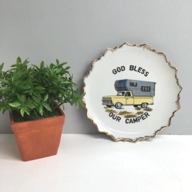 God Bless Our Camper decorative plate - plate wall decor for your house with wheels 
