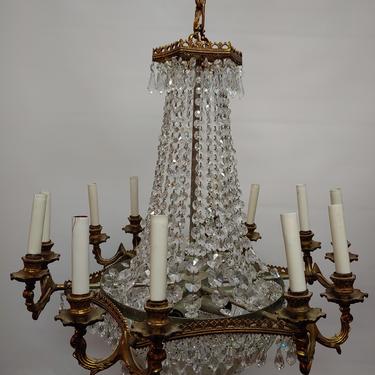 Vintage Crystal empire basket Chandelier w/ 18 lights