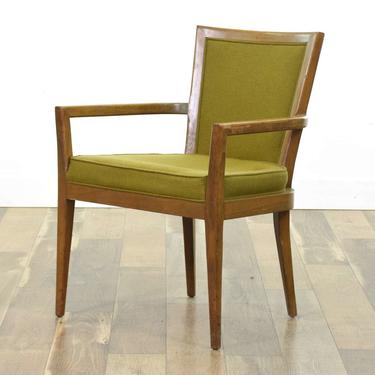 Mid Century Modern Olive Walnut Accent Chair