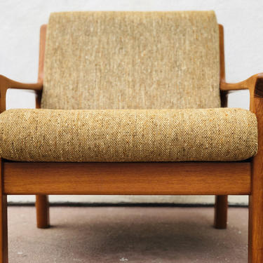 Vintage Mid Century Modern Danish Teak Low Back Armchair 