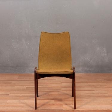 Danish Modern Teak &amp; Ochre Side Chair