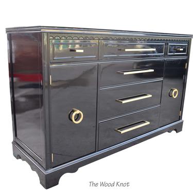 High Gloss Black and Gold Sideboard