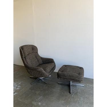 Mid Century Egg Chair in Grey Tweed - a Pair 