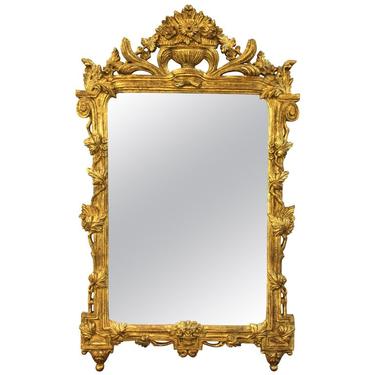 Italian Hollywood Regency Mirror With Neoclassical Revival Gilt Frame