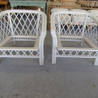 Ficks Reed Diamond Pattern Lounge Chairs