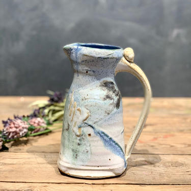 Handmade Pottery Pitcher | Ceramic Vase | Blue Stoneware Pitcher | Tea Pitcher | Juice Carafe | Ceramic Water Jar | Wine Pitcher 