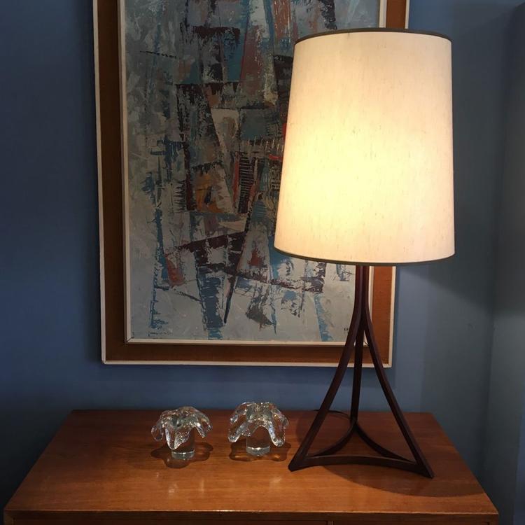 Danish Modern Rosewood Frame Table Lamp