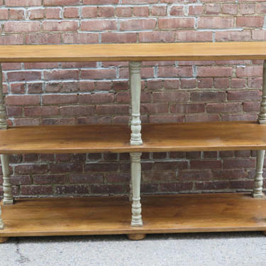 English Open Shelves made from Reclaimed Pine and Antique Balustrades.
