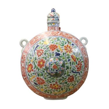 Chinese Handmade Multi-Color Flower Porcelain BaoYue Pot Jar ws354E 