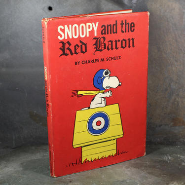 Snoopy &amp; The Red Baron by Charles Schultz - 1966 Vintage Peanuts - Snoopy Hard Cover Gift Book - First Edition | FREE SHIPPING 