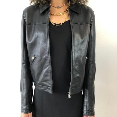 Vintage Marithe Francois Girbaud Black Leather Jacket 