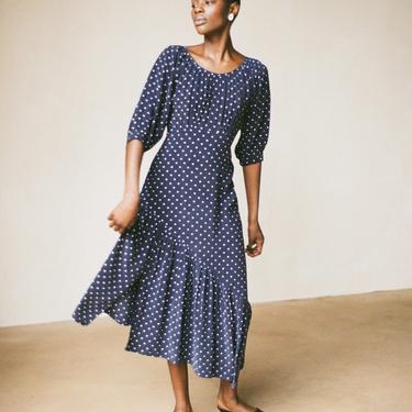 OLIVE DRESS | dotted navy