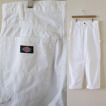 Vintage White Jeans / White Carpenter Pants / White Painters Paints / Vintage White Dickies / White Painters Pants / White Dickies Jeans 34 