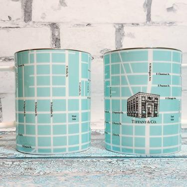 Rare Pair of Tiffany and Co. Chicago Mugs - Tiffany and Company - Luxury Gift - Designer Gift - Gift for Her - Chicago Map 