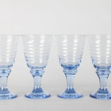 Vintage Anchor Hocking Wine Glasses, Wine Glassware, Vintage Glassware, Vintage Glasses, Blue Glasses, Ice Cream Glasses, Sherbet, Set of 4 