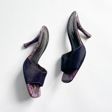 Y2K Donald Pliner Couture Pony and Snakeskin Mules 