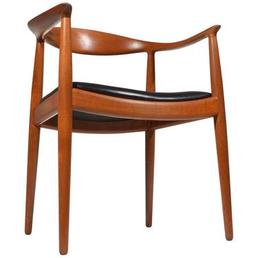 Six Early Hans Wegner for Johannes Hansen JH-503 Chairs in Teak and Leather