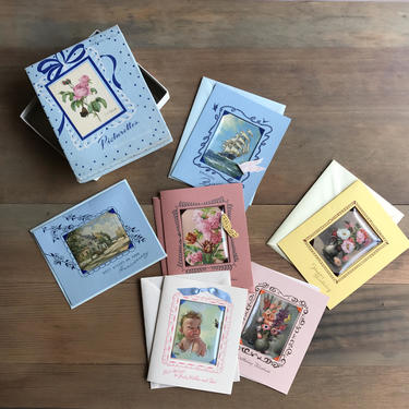 Box of Vintage Greeting Cards Picturettes Set of 6 / Pop Out Pictures Greeting Cards / 1950's Greeting Cards Box of 6 