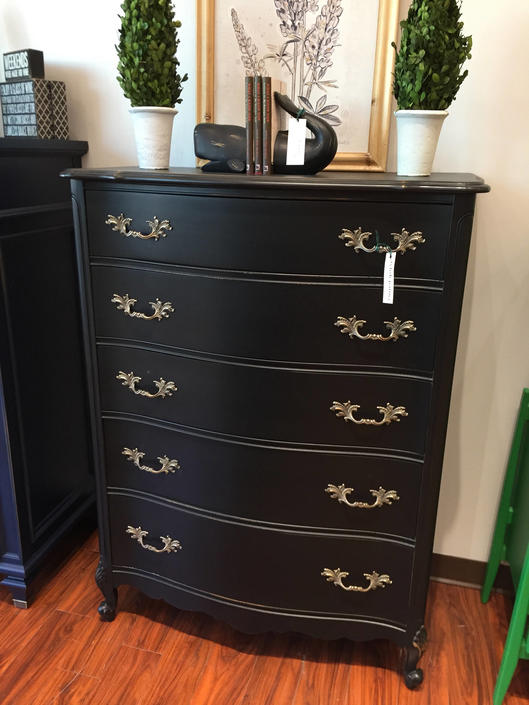Black French Provincial Tall Dresser 6, French Country Tall Dresser