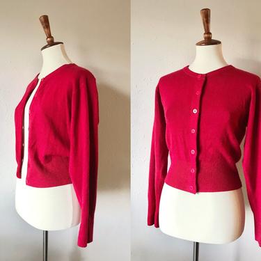 1980s does 1950s vintage red cardigan xs or small 