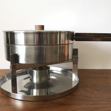 Vintage Danish Modern Stelton Cylinda Chafing Dish by Arne Jacobsen / Peter Holmblad 