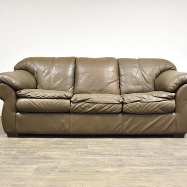 Robinson and Robinson Beige Leather Sofa 