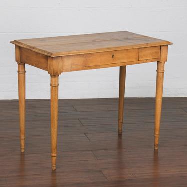 Antique Country French Provincial Oak Writing Desk or Side Table 