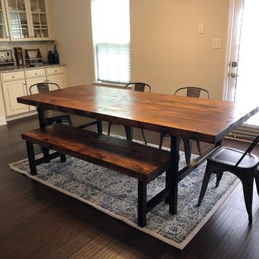 Reclaimed Dining Table w/ Steel Legs (Optional and Matching Bench) 