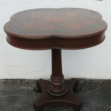 Mahogany Leather Top Claw Feet Center Side Lamp Table 2735
