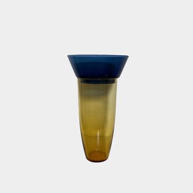 Blue and Amber Murano Vase