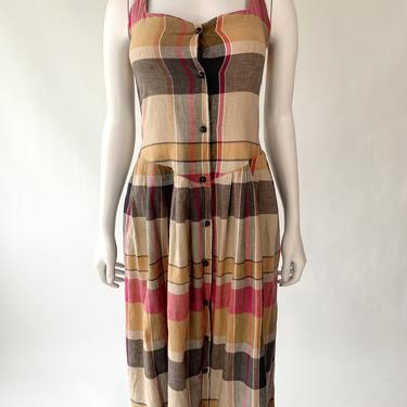 1980's Soft Cotton Plaid Dress