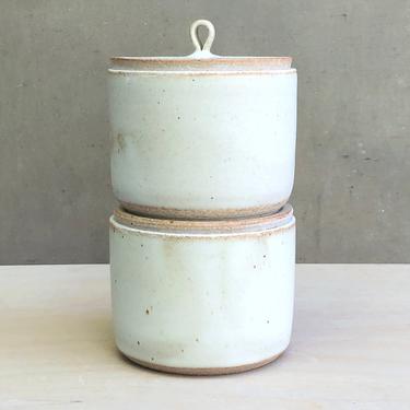 Ceramic Stacked Salt Cellars - Matte Speckled &amp;quot;Stone&amp;quot; 