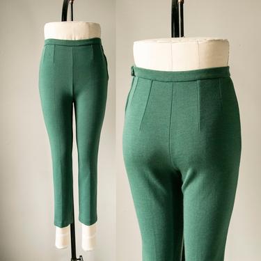1960s Cigarette Pants Wool Knit Fitted XS 