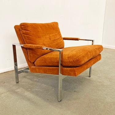 Vintage Mid-Century Modern Milo Baughman Thayer Coggin Chrome Lounge Chair 