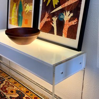 Vintage Illuminated Lucite Console Table