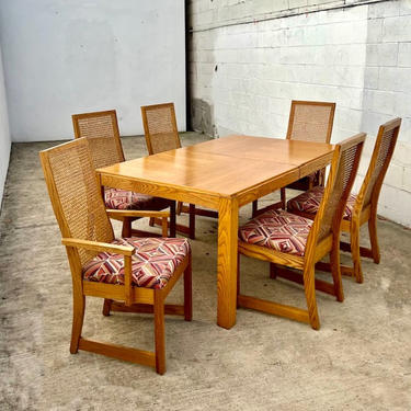 Parsons Style Oak Dining table with two leaves