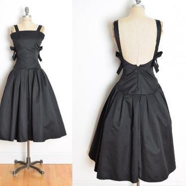 vintage 80s dress Victor Costa black gown backless prom party cocktail dress XS S clothing 