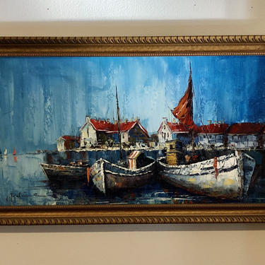 Vintage Nautical Oil Painting by J.Pal???? 