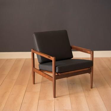 Mid Century Walnut and Leather Lounge Chair by Børge Jensen &amp; Sonner 