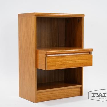 Teak Nightstand w/ Pull Out Drawers