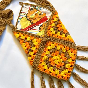 autumn crochet crossbody bag